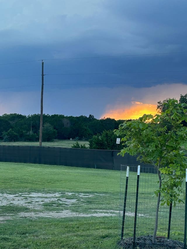 Hill Country sunset over the park